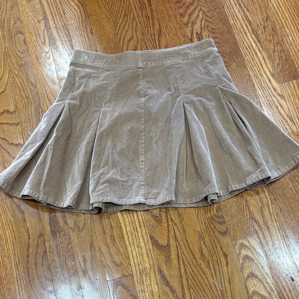 Elegant Tan Corduroy Skirt